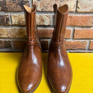 Men's Vintage Jean Pier Clemente Brown 80's Leather Boots Mod Western 9D Brazil